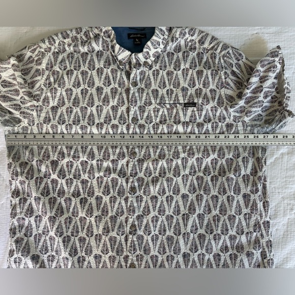 Eddie Bauer Men’s 2XL Classic Fit 100% Cotton Leaf Print Short Sleeve Shirt - Picture 9 of 12